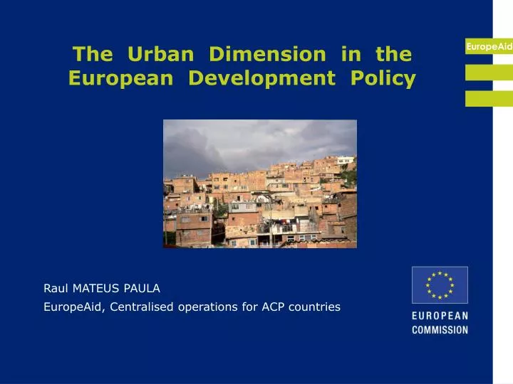 the urban dimension in the european development policy