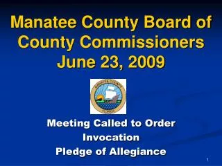 Manatee County Board of County Commissioners June 23, 2009