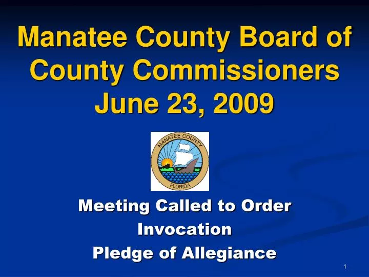 manatee county board of county commissioners june 23 2009