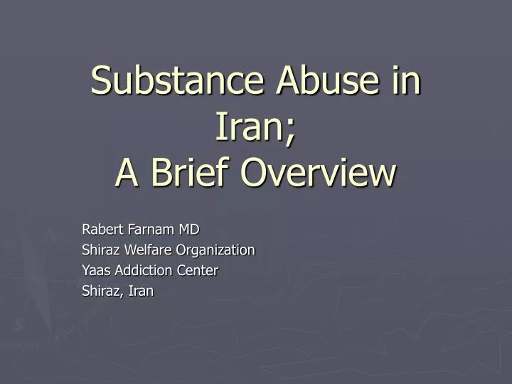 substance abuse in iran a brief overview