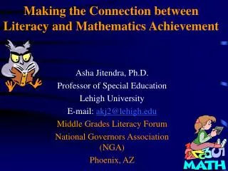 Making the Connection between Literacy and Mathematics Achievement