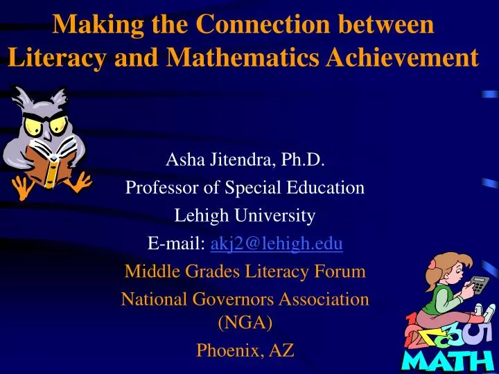 making the connection between literacy and mathematics achievement