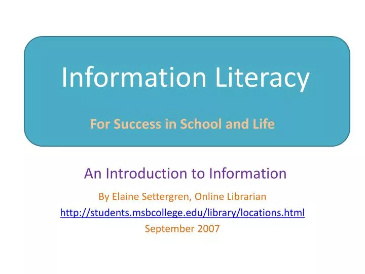 information literacy