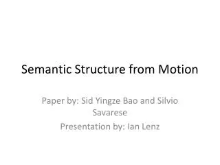 Semantic Structure from Motion