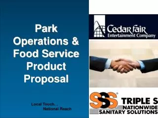 Park Operations &amp; Food Service Product Proposal