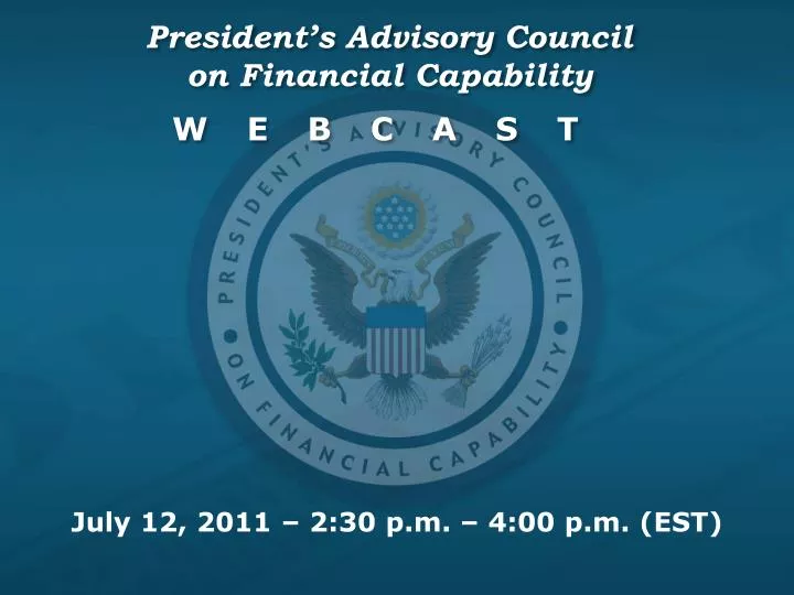 president s advisory council on financial capability webcast