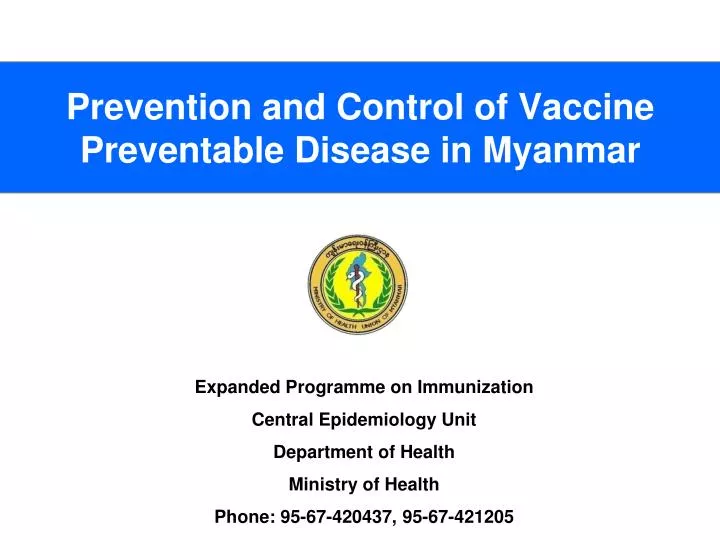 prevention and control of vaccine preventable disease in myanmar