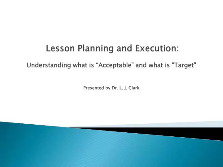lesson planning and execution
