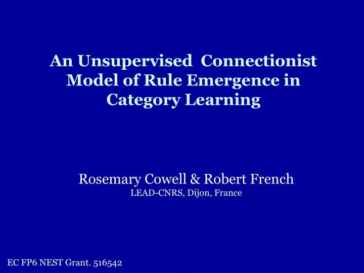 an unsupervised connectionist model of rule emergence in category learning