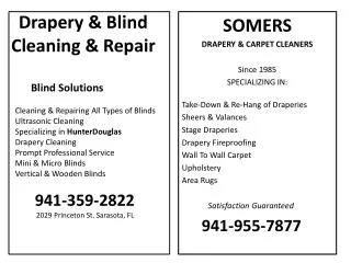 Drapery &amp; Blind Cleaning &amp; Repair