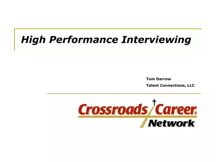 high performance interviewing