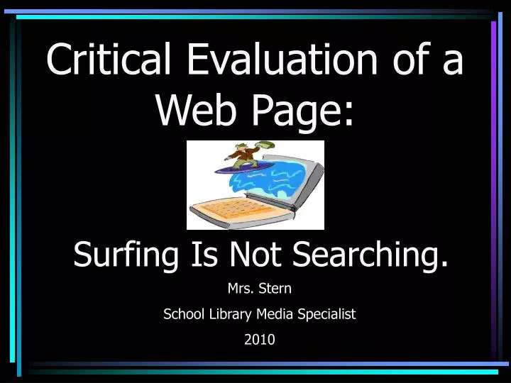 critical evaluation of a web page