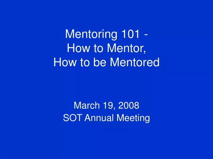 mentoring 101 how to mentor how to be mentored