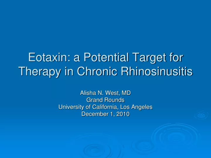 eotaxin a potential target for therapy in chronic rhinosinusitis