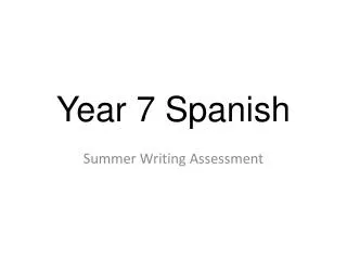 Year 7 Spanish