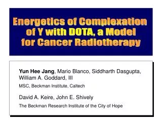 Energetics of Complexation of Y with DOTA, a Model for Cancer Radiotherapy