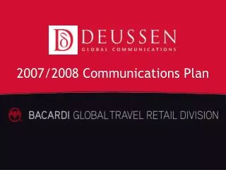 2007/2008 Communications Plan