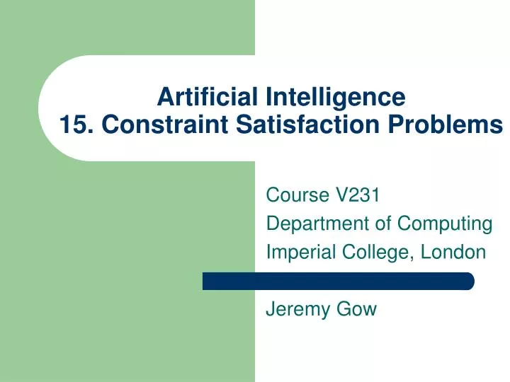artificial intelligence 15 constraint satisfaction problems