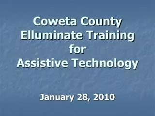 Coweta County Elluminate Training for Assistive Technology