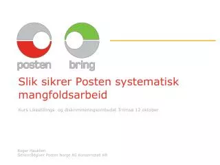 slik sikrer posten systematisk mangfoldsarbeid