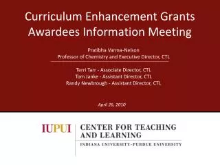 Curriculum Enhancement Grants Awardees Information Meeting