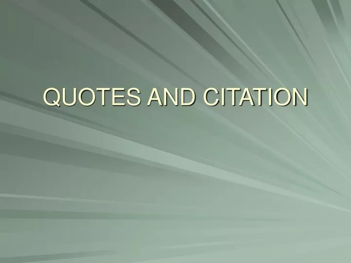 quotes and citation