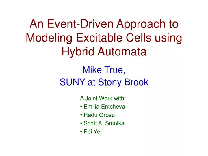 an event driven approach to modeling excitable cells using hybrid automata