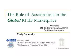 The Role of Associations in the Global RFID Marketplace