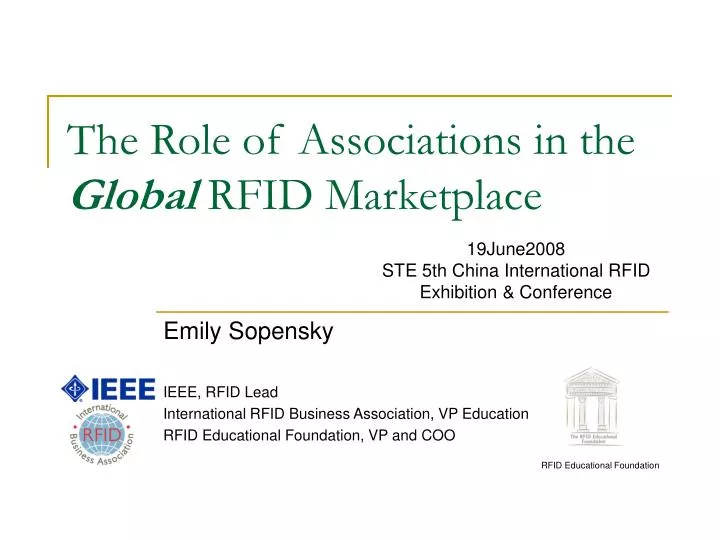 the role of associations in the global rfid marketplace