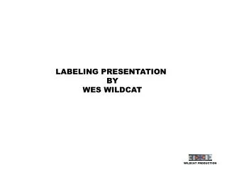 LABELING PRESENTATION BY WES WILDCAT