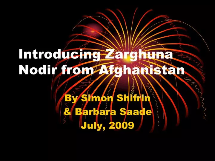 introducing zarghuna nodir from afghanistan