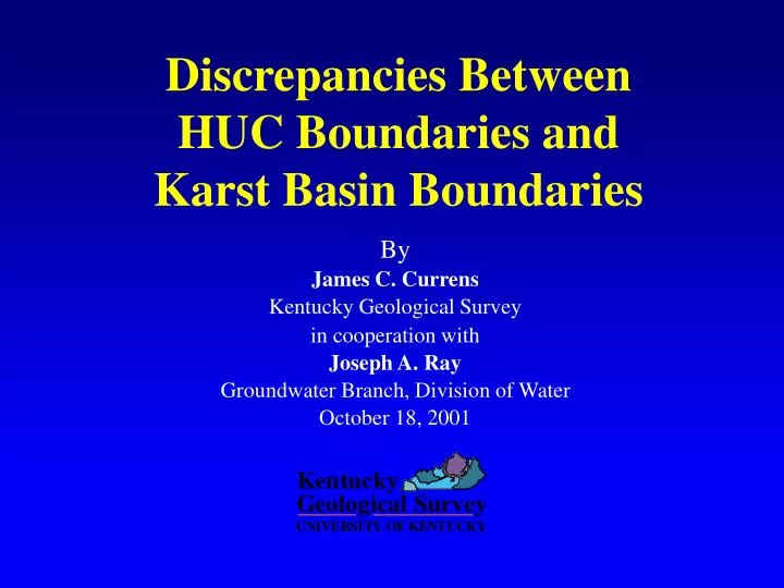 discrepancies between huc boundaries and karst basin boundaries