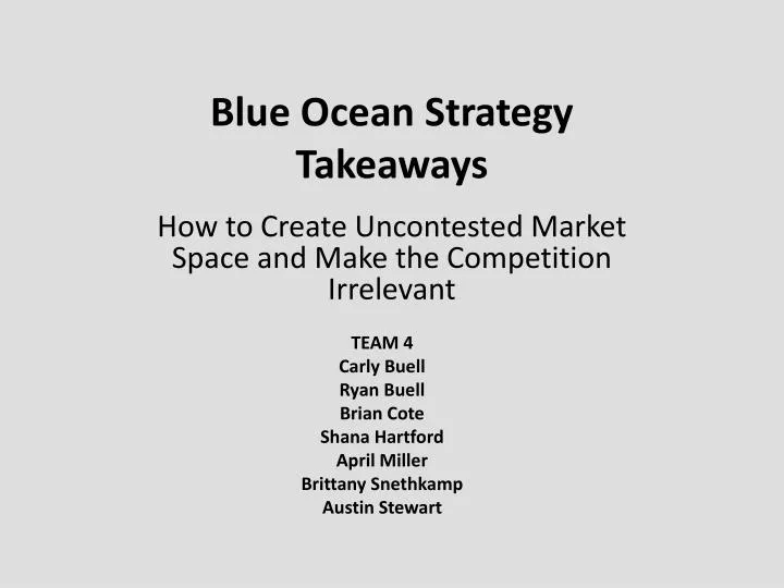 blue ocean strategy takeaways