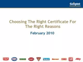 Choosing The Right Certificate For The Right Reasons