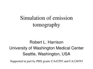 Simulation of emission tomography