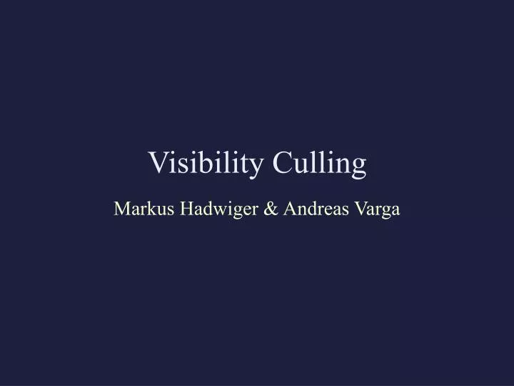 visibility culling