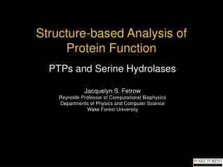 Structure-based Analysis of Protein Function