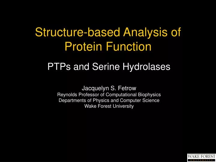 structure based analysis of protein function