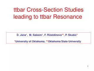 ttbar Cross-Section Studies leading to ttbar Resonance