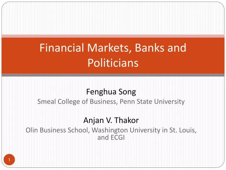 financial markets banks and politicians