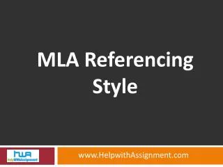 MLA Referencing guideline
