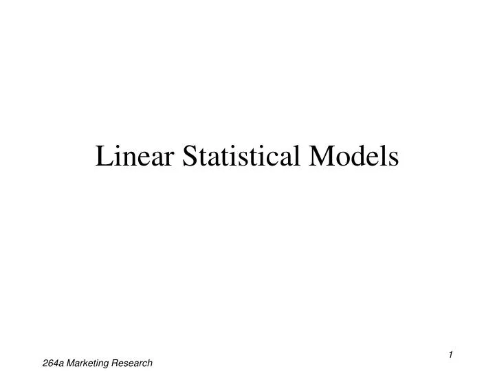 linear statistical models