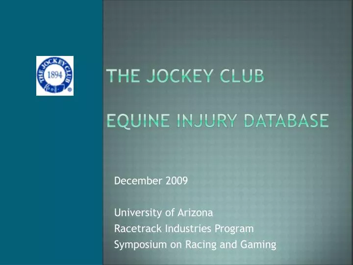 the jockey club equine injury database
