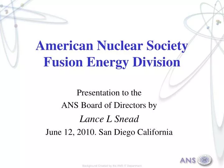 american nuclear society fusion energy division