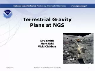 Terrestrial Gravity Plans at NGS Dru Smith Mark Eckl Vicki Childers