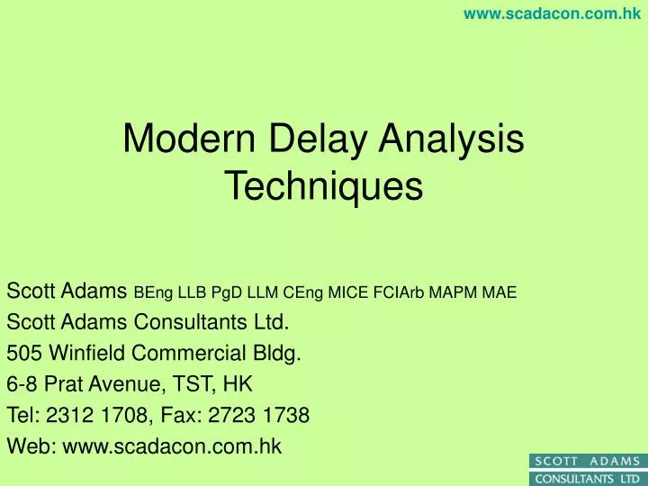 modern delay analysis techniques