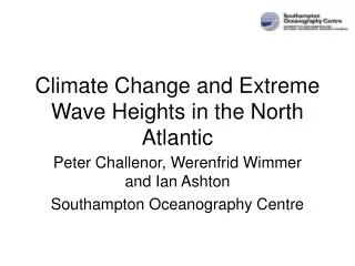 Climate Change and Extreme Wave Heights in the North Atlantic