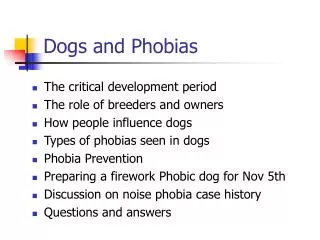 Dogs and Phobias