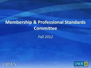 Membership &amp; Professional Standards Committee