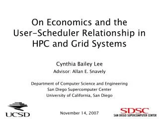 On Economics and the User-Scheduler Relationship in HPC and Grid Systems